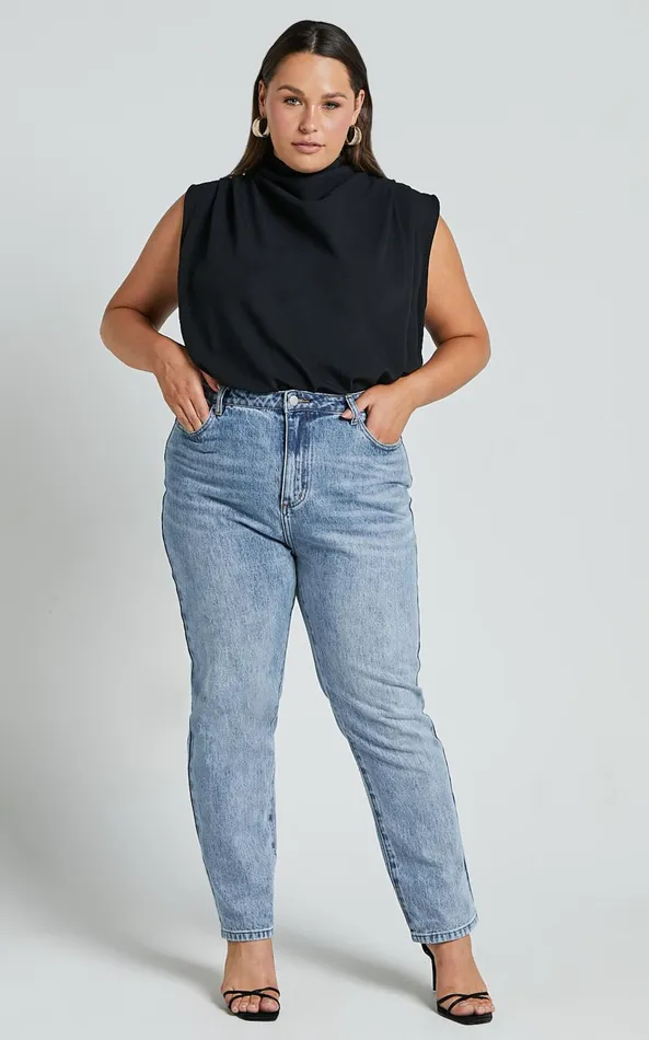 Showpo Arianae Top 8211 High Neck Top In Black Women Curve Clothes