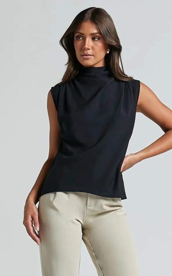 Showpo Arianae Top 8211 High Neck Top In Black Women Curve Clothes