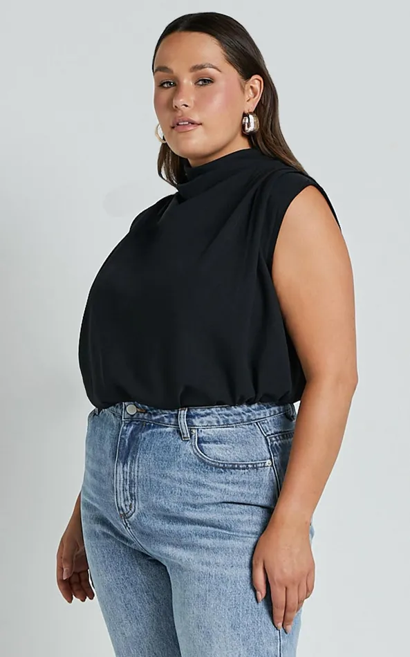 Showpo Arianae Top 8211 High Neck Top In Black Women Curve Clothes
