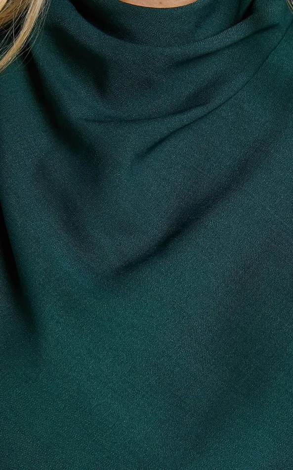 Showpo Arianae Top 8211 High Neck Top In Forest Green Women Curve Clothes