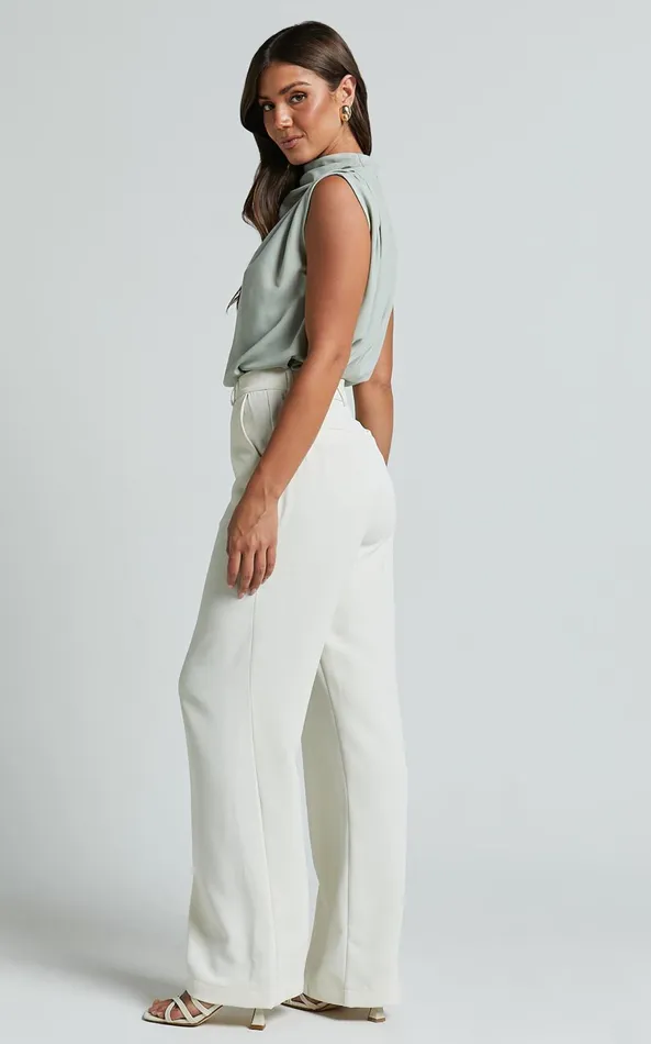Showpo Arianae Top 8211 High Neck Top In Sage Women Curve Clothes