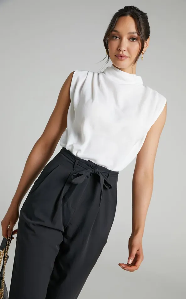 Showpo Arianae Top 8211 High Neck Top In White Women Curve Clothes