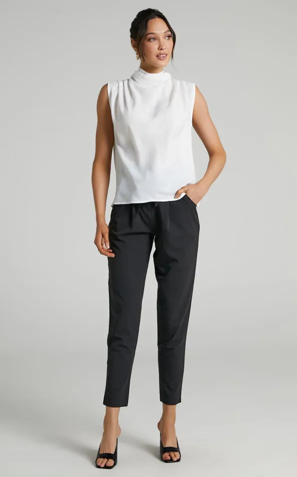 Showpo Arianae Top 8211 High Neck Top In White Women Curve Clothes