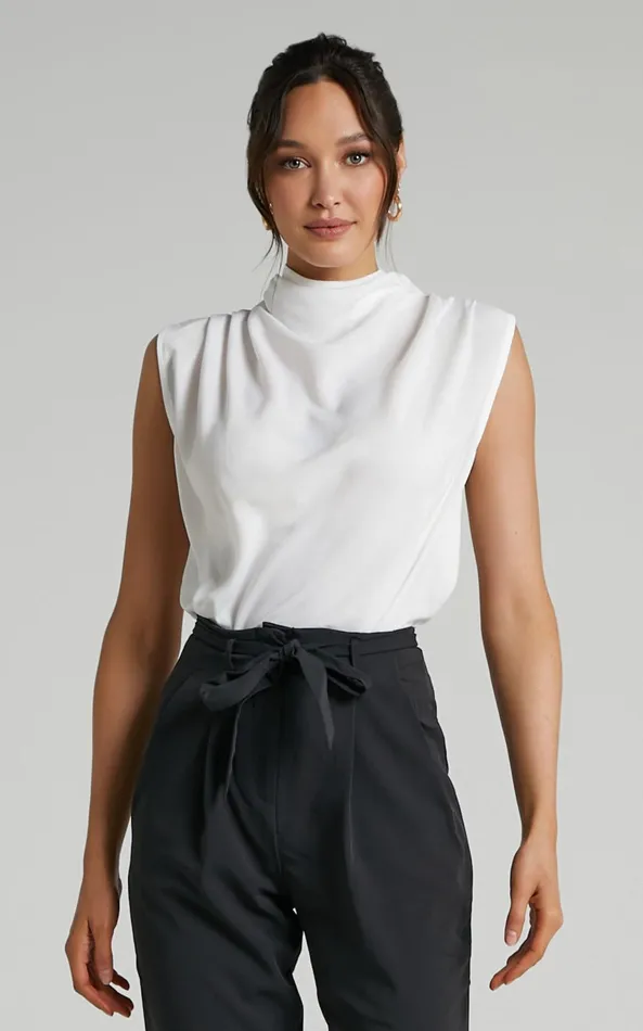 Showpo Arianae Top 8211 High Neck Top In White Women Curve Clothes