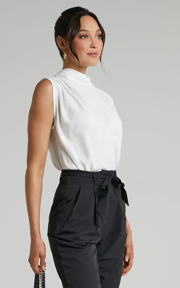 Showpo Arianae Top 8211 High Neck Top In White Women Curve Clothes