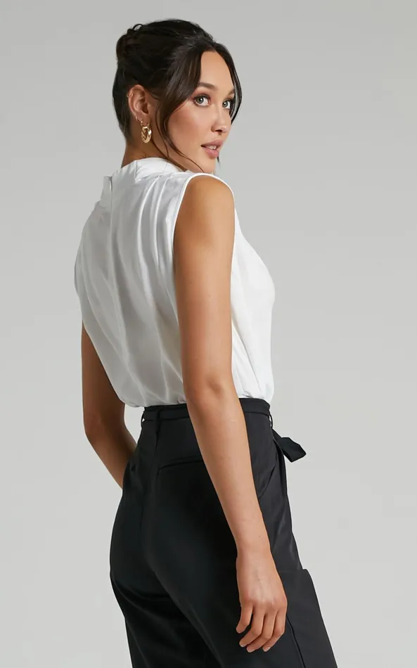 Showpo Arianae Top 8211 High Neck Top In White Women Curve Clothes