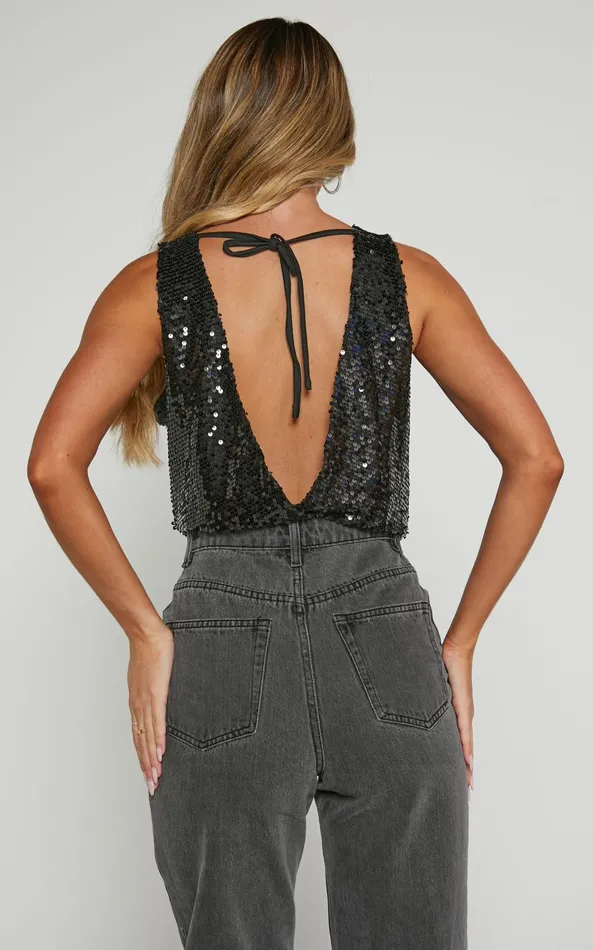 Showpo Arica Bodysuit 8211 V Neck Plunge In Black Women Tops