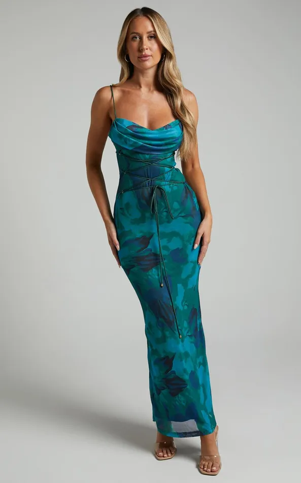 Showpo Ariel Midi Dress 8211 Mesh Bodycon Tie Detail Dress In Green Blur Women Dresses Showpo Ariel Midi Dress 8211 Mesh Bodycon Tie Detail Dress In Green Blur Women Dresses