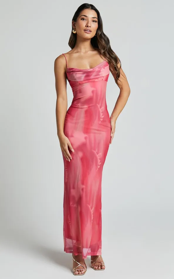 Showpo Ariel Midi Dress 8211 Mesh Bodycon Tie Detail Dress In Pink Women Dresses Showpo Ariel Midi Dress 8211 Mesh Bodycon Tie Detail Dress In Pink Women Dresses