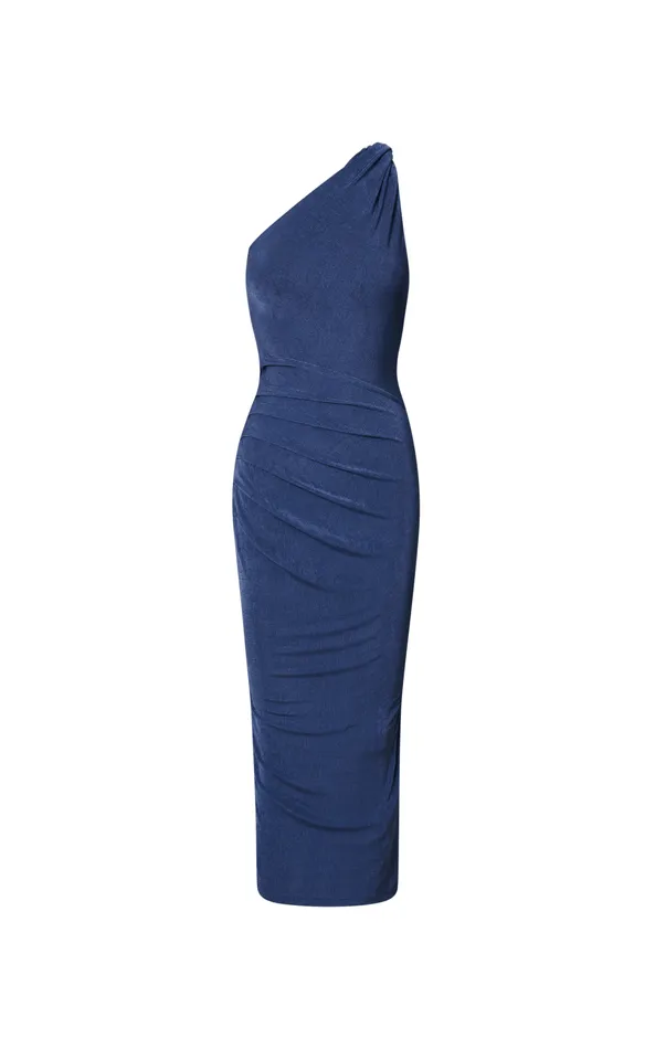 Showpo Arietty Midi Dress 8211 One Shoulder Asymmetrical Ruched Dress In Steel Blue Women Dresses Showpo Arietty Midi Dress 8211 One Shoulder Asymmetrical Ruched Dress In Steel Blue Women Dresses