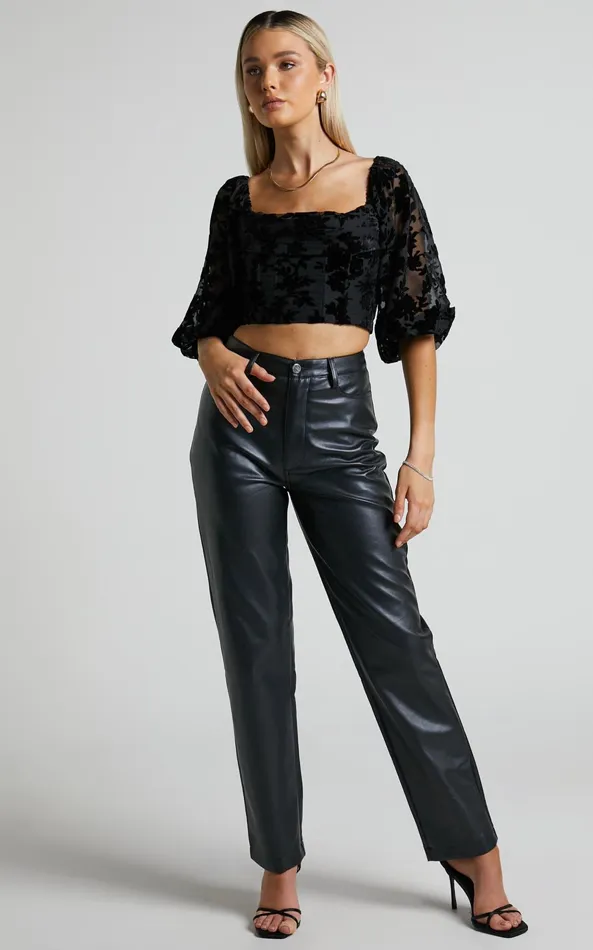 Showpo Arisa Top 8211 Off Shoulder Velvet Burnout Long Sleeve Top In Black Women Tops Showpo Arisa Top 8211 Off Shoulder Velvet Burnout Long Sleeve Top In Black Women Tops