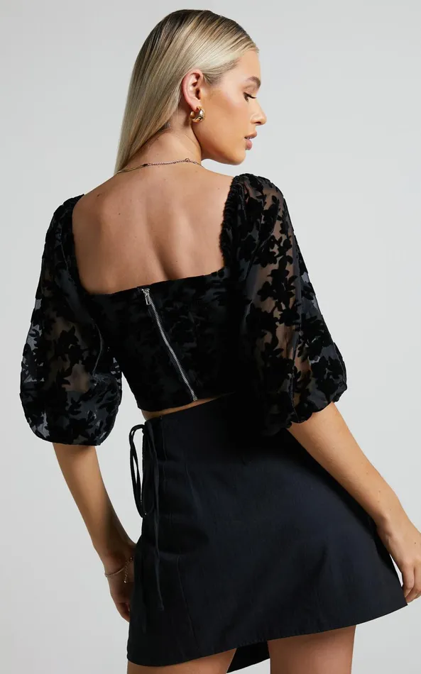 Showpo Arisa Top 8211 Off Shoulder Velvet Burnout Long Sleeve Top In Black Women Tops Showpo Arisa Top 8211 Off Shoulder Velvet Burnout Long Sleeve Top In Black Women Tops
