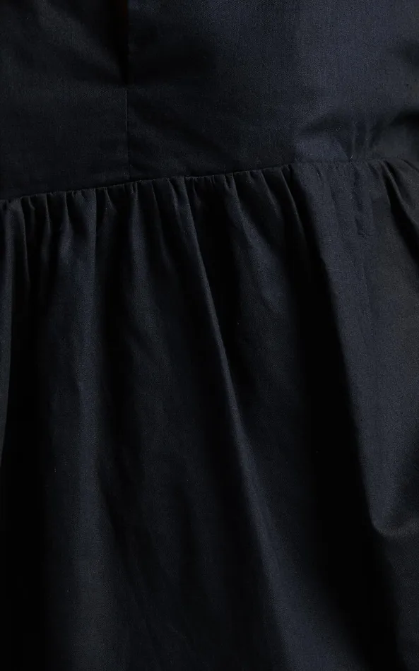 Showpo Arthur Top 8211 Linen Look Long Sleeve V Neck Tiered Top In Black Women Tops