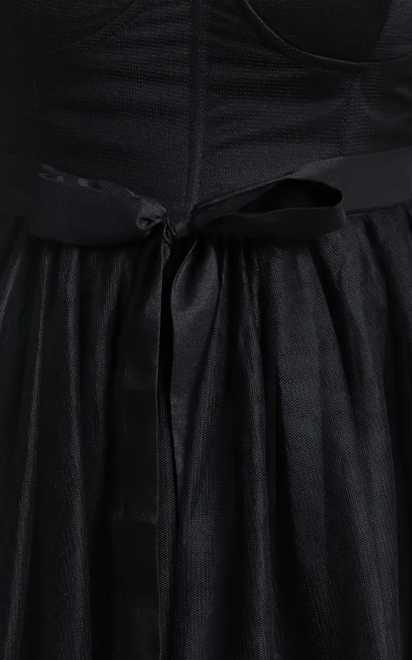 Showpo At The Altar Tulle Maxi Dress In Black Women Curve Clothes