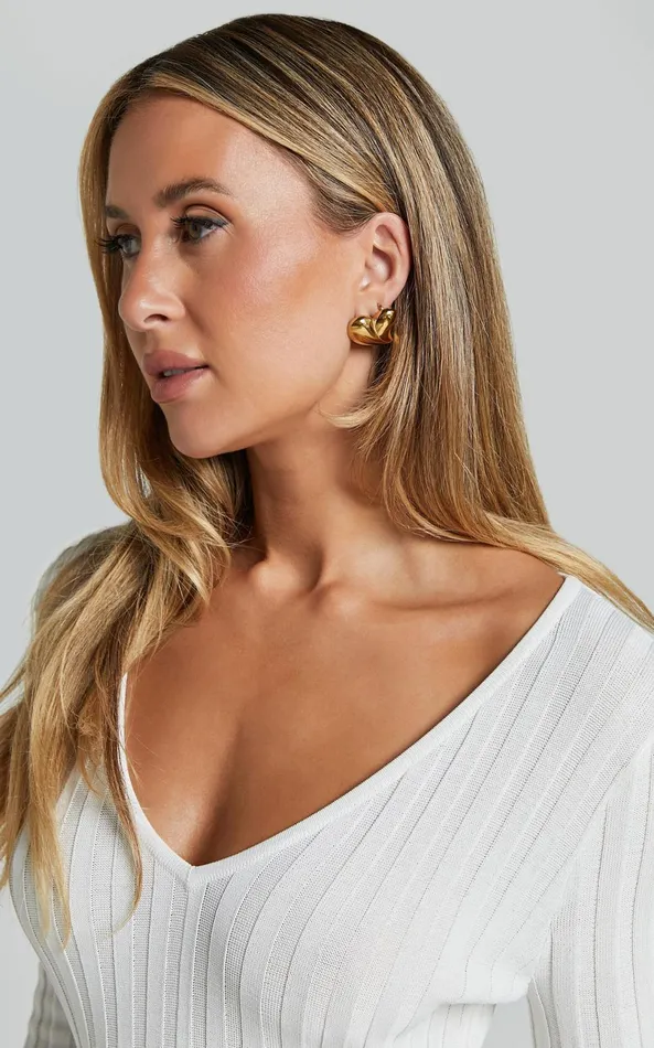 Showpo Athena Earrings 8211 Raised Heart Shape Earrings In Gold Women Earrings