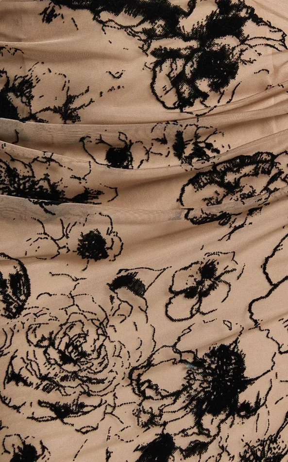 Showpo Athena Maxi Skirt 8211 Floral Mesh High Waist Skirt In Brown And Black Burnout Women Skirts
