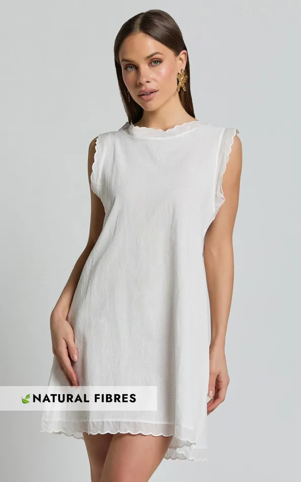 Showpo Athena Mini Dress 8211 High Neck Wavy Hem A Line Dress In White Women Dresses Showpo Athena Mini Dress 8211 High Neck Wavy Hem A Line Dress In White Women Dresses