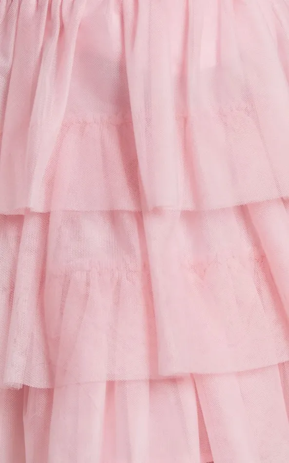 Showpo Aulaire Mini Skirt 8211 Tiered Tulle Skirt In Blush Women Skirts