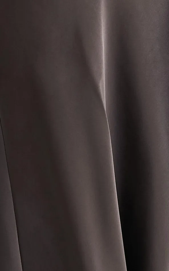 Showpo Aurora Midi Dress 8211 Halter Tie Neck Satin Bias Cut Dress In Espresso Women Dresses