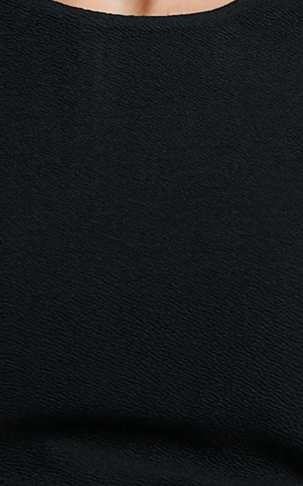 Showpo Authority Mini Dress 8211 Peplum Scoop Neck Short Sleeve Frill Dress In Black Women Curve Clothes
