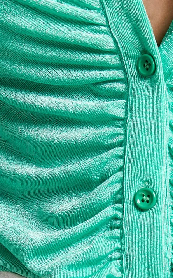 Showpo Avelaine Top 8211 Button Up Halterneck Top In Green Women Tops
