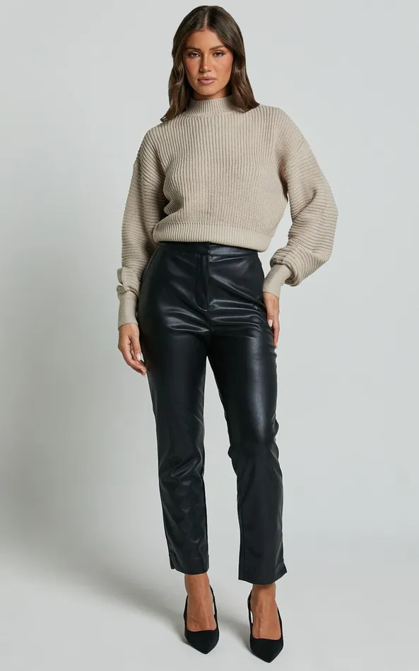 Showpo Azelia Pants 8211 Mid Rise Cropped Faux Leather Pants In Black Women Curve Clothes Showpo Azelia Pants 8211 Mid Rise Cropped Faux Leather Pants In Black Women Curve Clothes