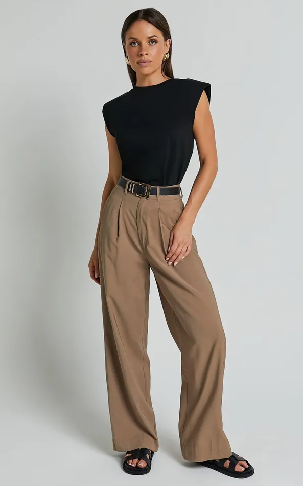 Showpo Baylor Tee 8211 Crew Neck Sleeveless In Black Women Tops