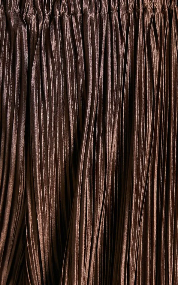 Showpo Beca Pants 8211 High Waisted Plisse Flared Pants In Chocolate Women Curve Clothes