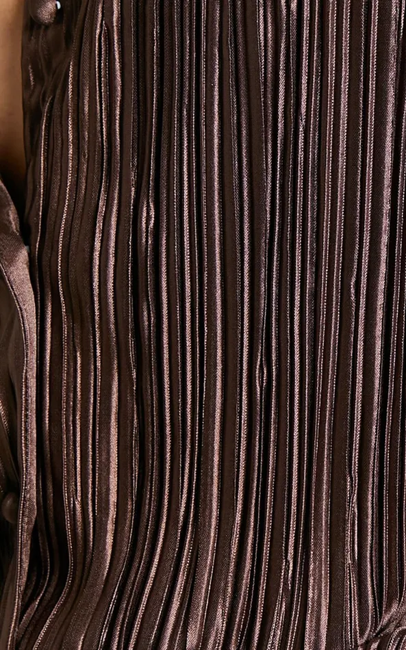 Showpo Beca Shirt 8211 Plisse Button Up Shirt In Chocolate Women Curve Clothes