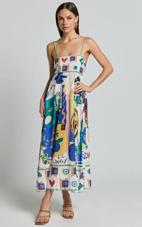 Showpo Becky Midi Dress 8211 Straight Neck Fit And Flare Midi Dress In Multi Women Dresses Showpo Becky Midi Dress 8211 Straight Neck Fit And Flare Midi Dress In Multi Women Dresses