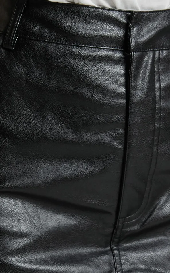 Showpo Bellamy Skort 8211 High Waisted Faux Leather Skort In Black Women Shorts