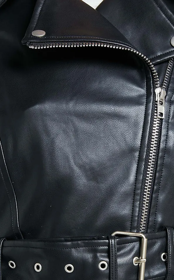 Showpo Bertha Jacket 8211 Faux Leather Biker Jacket In Black Women Jackets and Coats