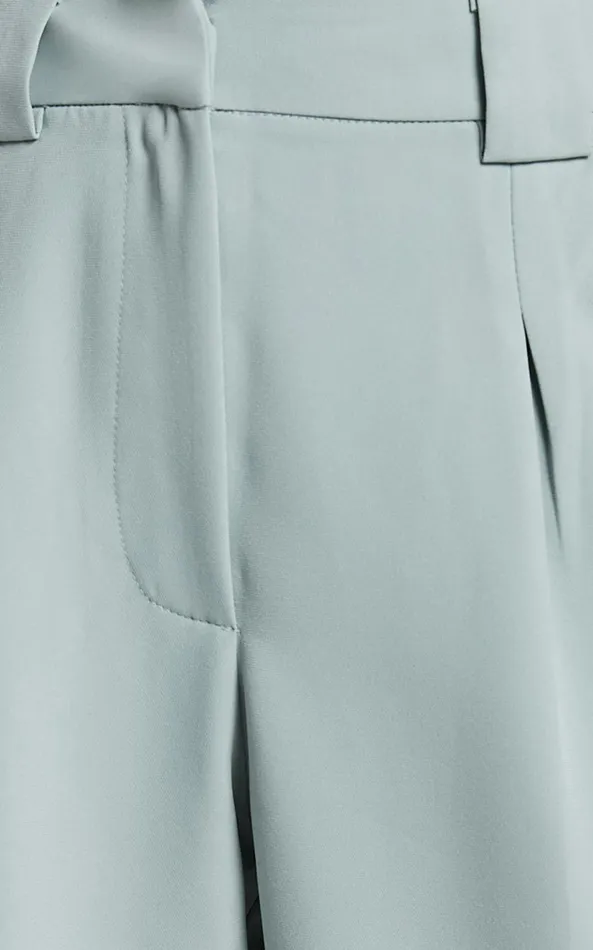 Showpo Bethanie Pants 8211 Mid Rise Tailored Cuffed Relaxed Pants In Sage Women Pants