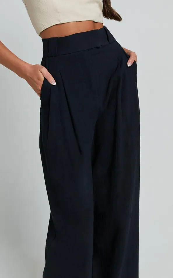 Showpo Bette Pants 8211 High Waisted Wide Leg Pants In Black Women Pants