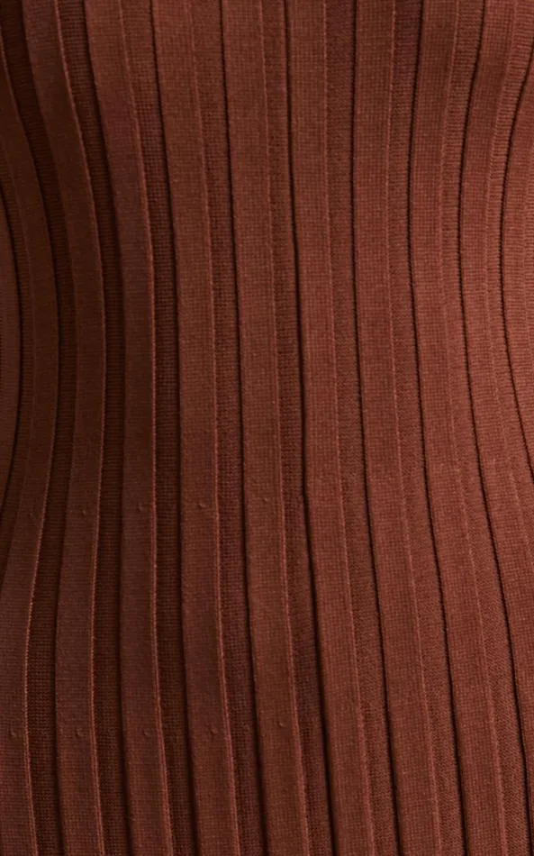 Showpo Blaire Midi Dress 8211 Long Sleeve Tie Back Flare Dress In Chocolate Women Curve Clothes