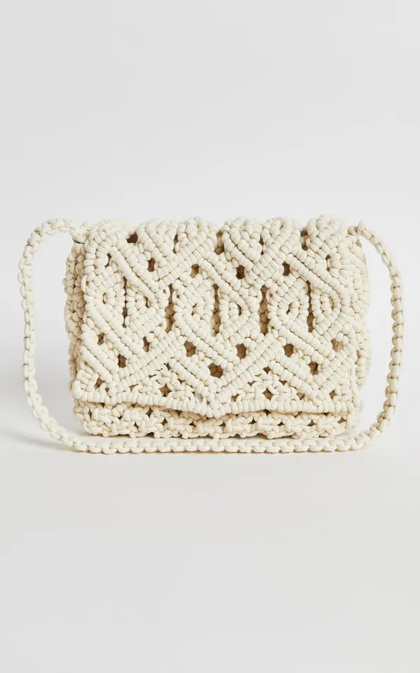 Showpo Bondi Bag 8211 Macramae Crossbody In Cream Women Bags
