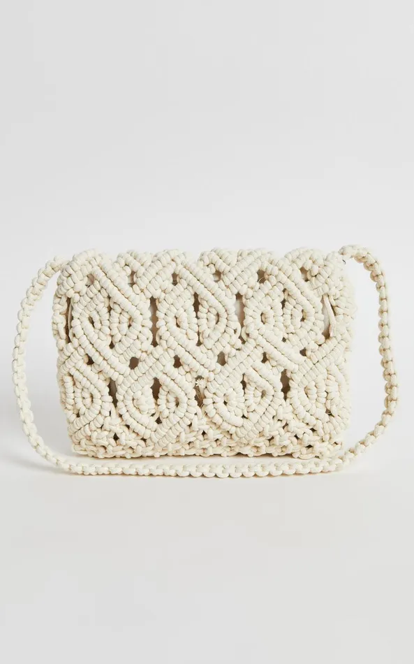Showpo Bondi Bag 8211 Macramae Crossbody In Cream Women Bags