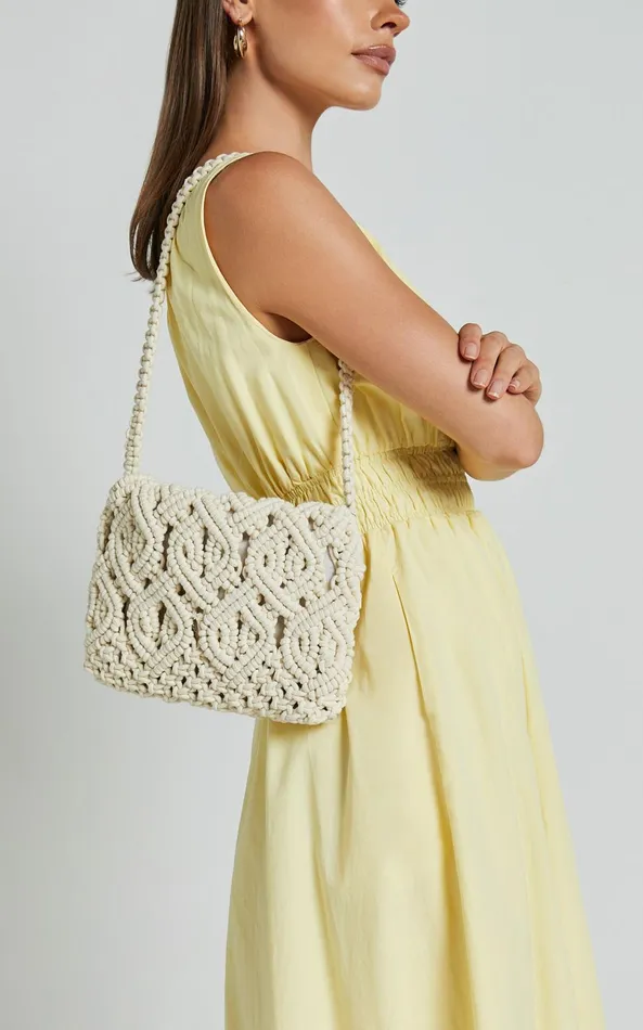 Showpo Bondi Bag 8211 Macramae Crossbody In Cream Women Bags