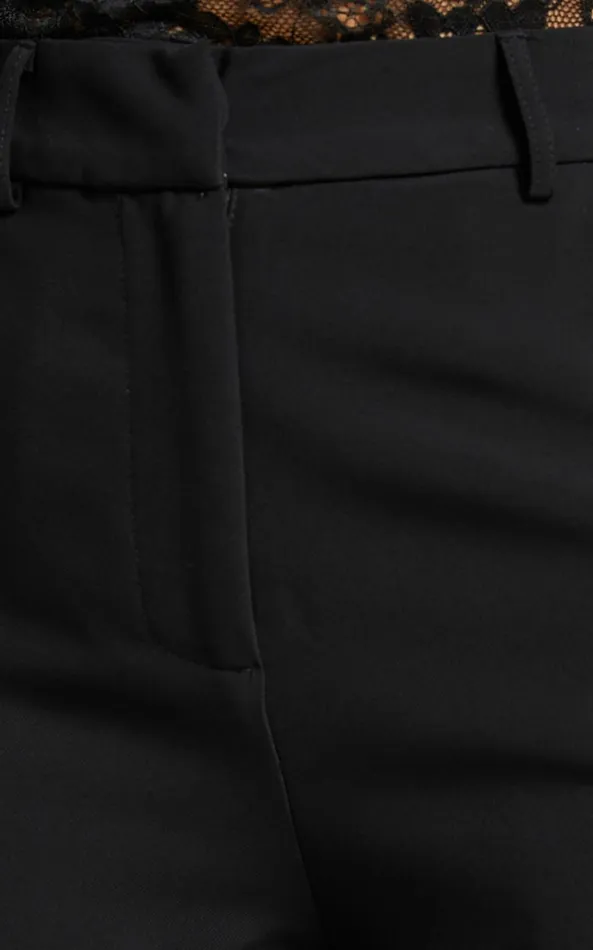 Showpo Bonnie Pants 8211 High Waisted Tailored Wide Leg Pants In Black Women Curve Clothes
