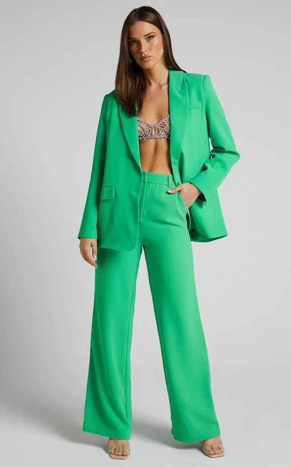 Showpo Bonnie Pants 8211 High Waisted Tailored Wide Leg Pants In Green Women Curve Clothes Showpo Bonnie Pants 8211 High Waisted Tailored Wide Leg Pants In Green Women Curve Clothes