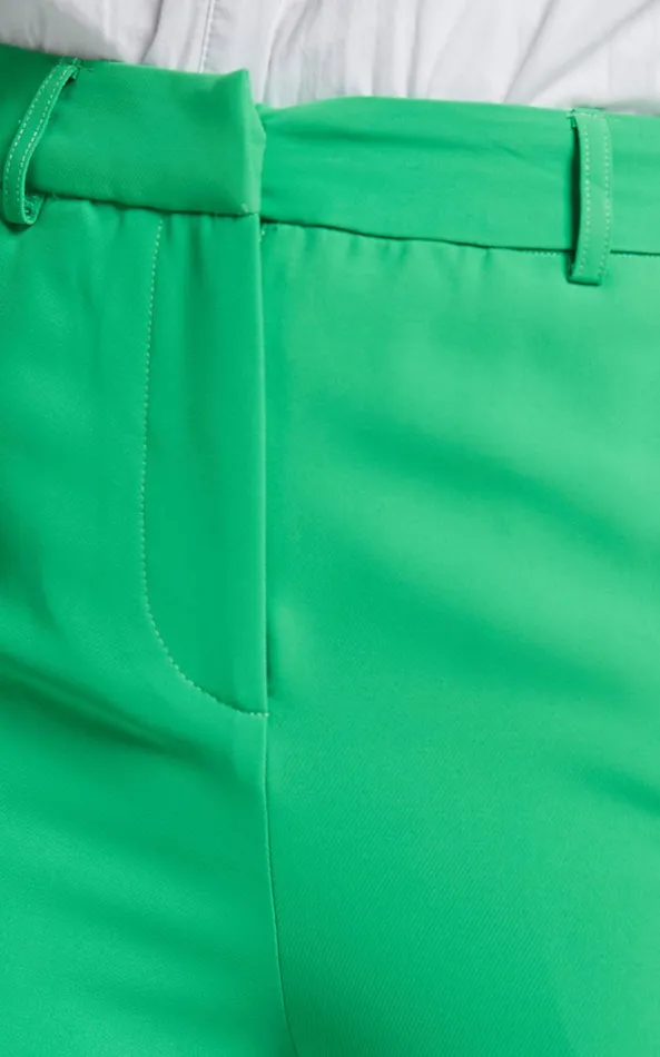 Showpo Bonnie Pants 8211 High Waisted Tailored Wide Leg Pants In Green Women Curve Clothes