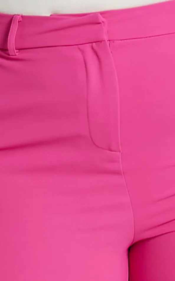 Showpo Bonnie Pants 8211 High Waisted Tailored Wide Leg Pants In Pink Women Curve Clothes