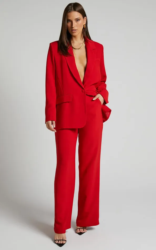 Showpo Bonnie Pants 8211 High Waisted Tailored Wide Leg Pants In Red Women Curve Clothes Showpo Bonnie Pants 8211 High Waisted Tailored Wide Leg Pants In Red Women Curve Clothes