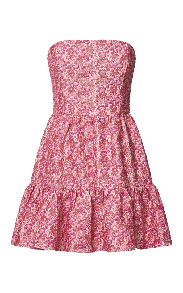 Showpo Brailey Mae Mini Dress 8211 Strapless Tiered Dress In Pink Floral Women Dresses