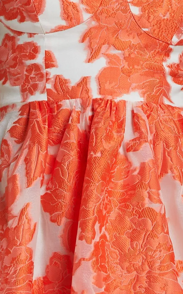 Showpo Brailey Midi Dress 8211 Aline Corset Detail Dress In Orange Women Dresses
