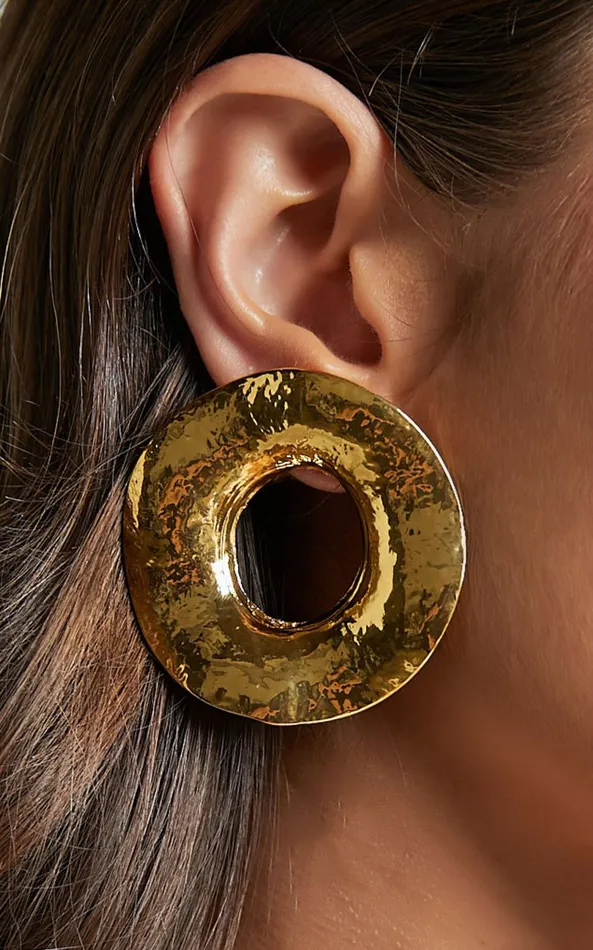 Showpo Breann Statement Earrings In Gold Women Earrings