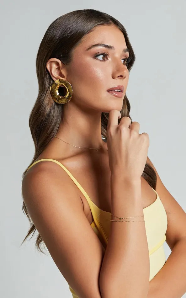 Showpo Breann Statement Earrings In Gold Women Earrings