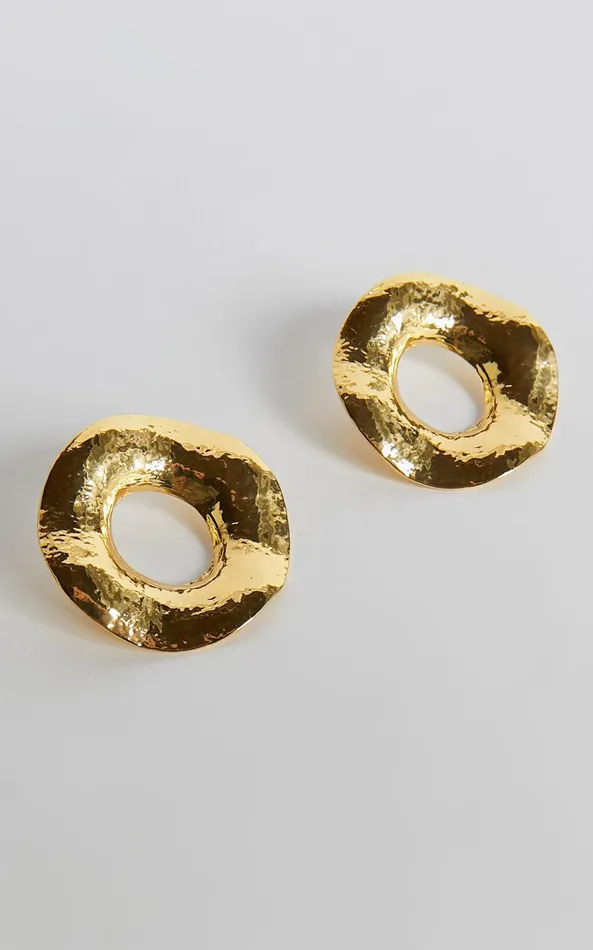 Showpo Breann Statement Earrings In Gold Women Earrings