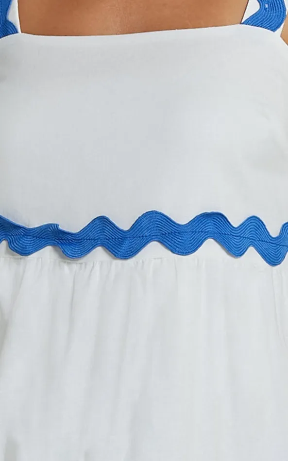 Showpo Brenda Midi Dress 8211 Sleeveless Straight Neck Wave Detail A Line Dress In White Women Dresses