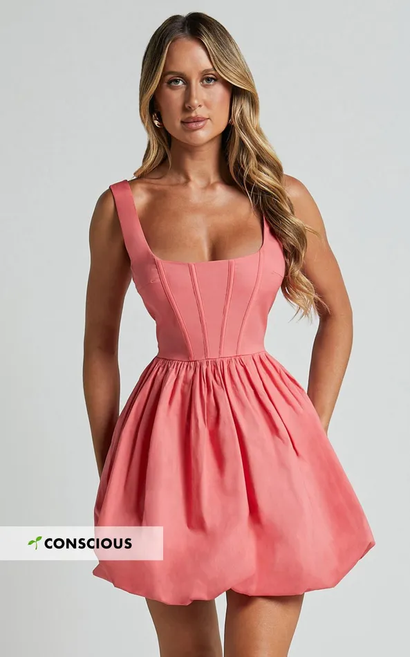 Showpo Brianda Mini Dress 8211 Corset Bodice Bubble Hem Dress In Coral Women Dresses Showpo Brianda Mini Dress 8211 Corset Bodice Bubble Hem Dress In Coral Women Dresses